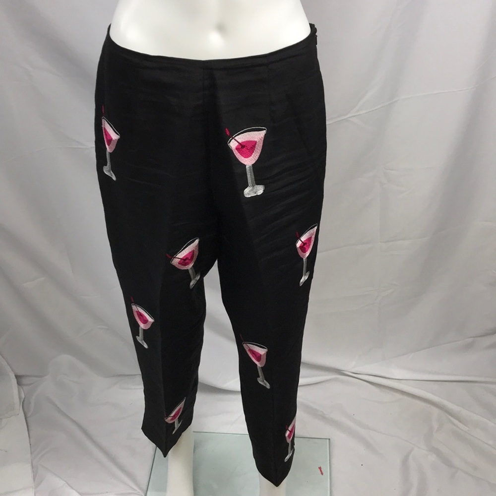 CJ Laing Martini Glass Cocktail Embroidered Sz.10